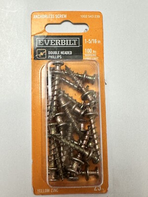 EVERBILT Double Headed Phillips Anchorless Screw Picture Holder 25pc. 1 &5/16''