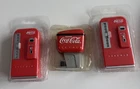 Lot of 3 Vintage Coca-Cola Vending Machine & Cooler Fridge Magnets 1990s