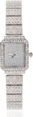 Diamond Silver Watch for Women Rhinestone Watches Ice Out Quartz Crystal Watch