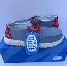Hey Dude Wendy Americana Paisley Women's Size 7 Slip On Loafer Shoes NWT