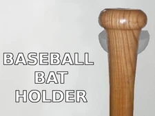 Baseball Bat Display Holder Bracket - Vertical Wall Mounted Hanger - Black