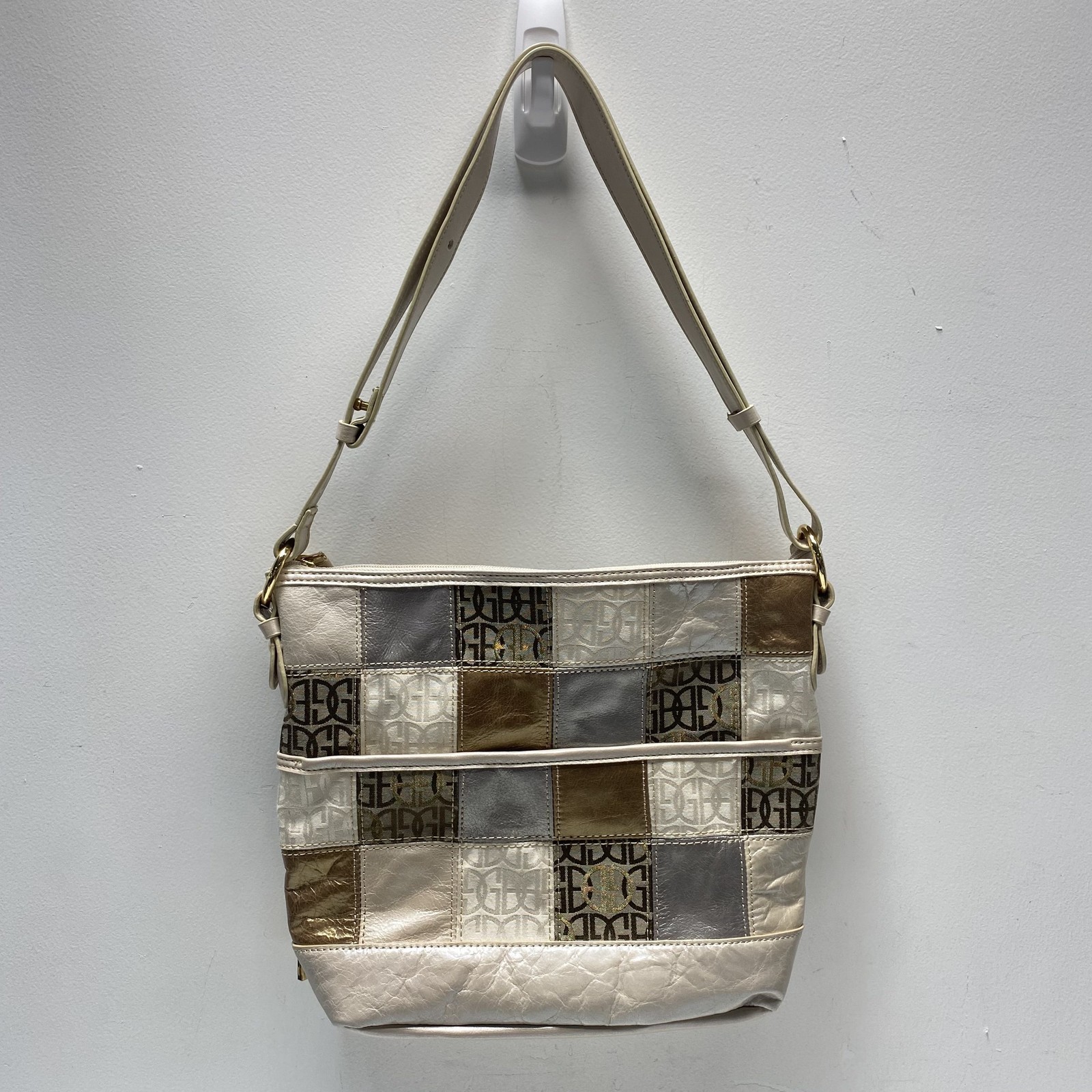 Giani Bernini Multicolor Patchwork Leather Should… - image 2