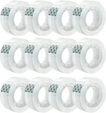 12 Rolls Clear Transparent Tape Refills 3/4"x1000" 1" Core Office Home School