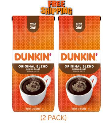 (Pack Of 2) Dunkin  Original Blend Ground Coffee, Medium Roast, 12 Oz Bag