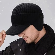 Ear Flaps Outdoor Cap Beanie Men Women Knit Brim Ski Stretch Hat Winter Warm USA