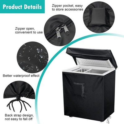 Stylish Black Chest Freezer Cover - Waterproof & Scratch-Resistant