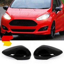 Paar Glanz Schwarz Spiegelkappen Außenspiegel Gehäuse Für Ford Fiesta VI Van MK7