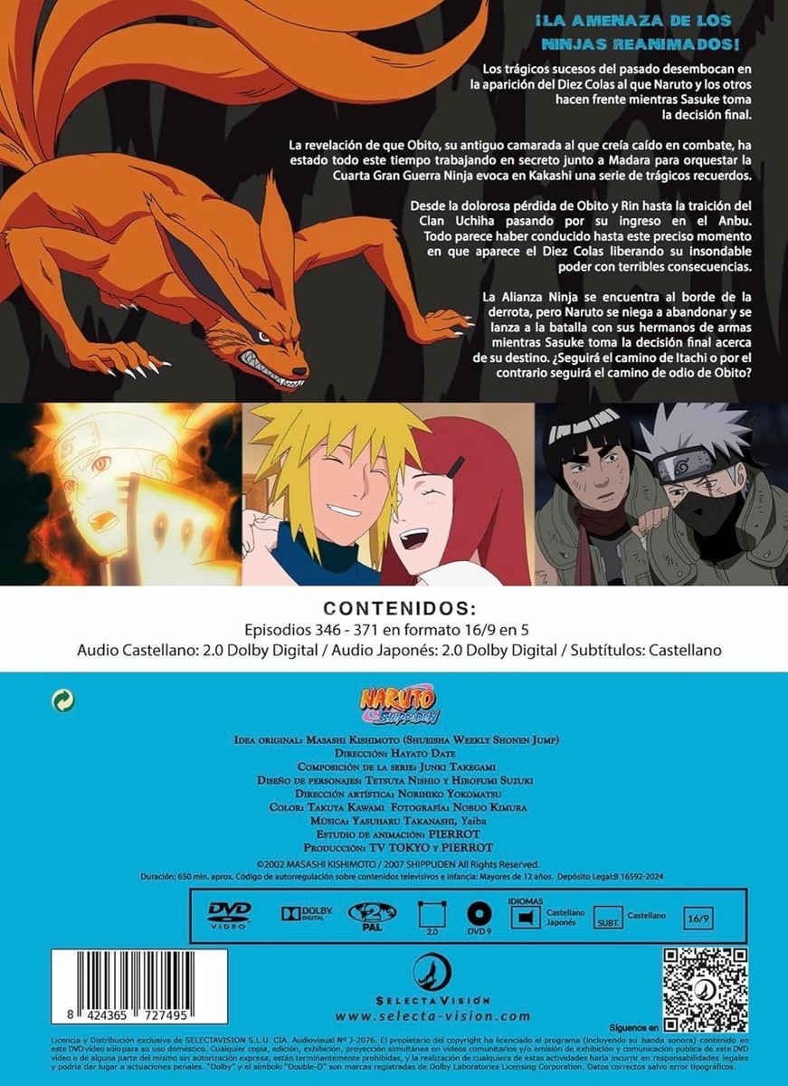 Naruto: Shippûden BOX14 DVD 346 a 371 (26 episodios) [DVD