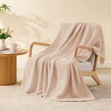 Chunky Cable Knit Throw Blanket for Couch,Super Soft Cozy Woven Blanket for R...