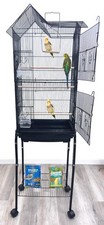 Large Bird Parrot House Cage Removabel Rolling Stand Canary Parakeet Cockatiel