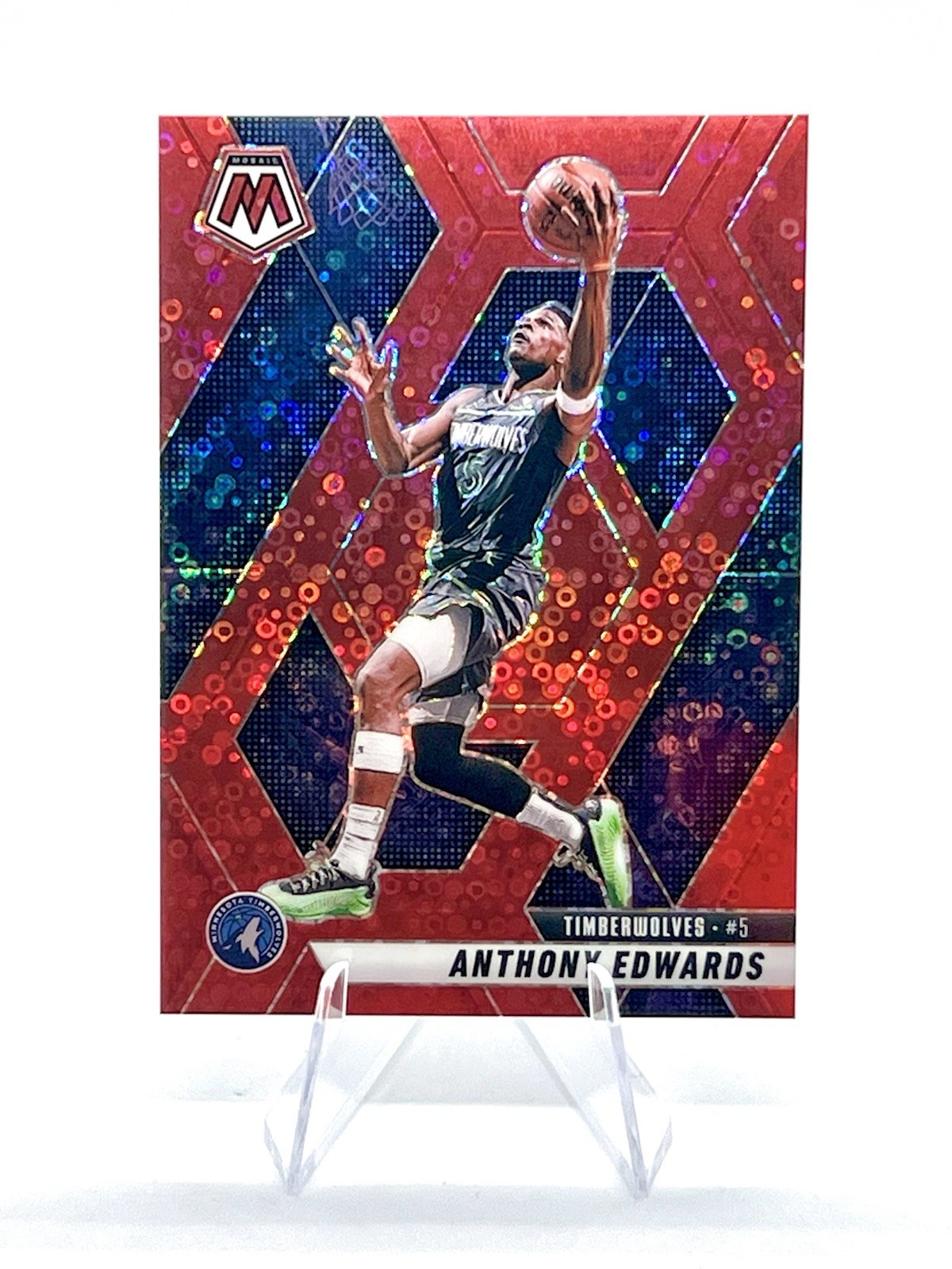 Anthony Edwards 2024-25 Panini Mosaic Fast Break Red Prizm /99 #36 Wolves