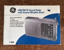 GE General Electric Portable AM FM Radio 7-2946 With Instant Weather  TV Band