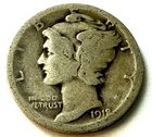 1918 S Mercury Dime . .  Old Silver . . Good