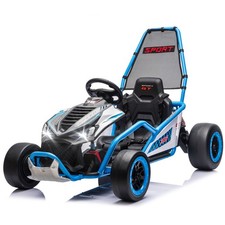 24V 400W Electric Go Kart Drift Car w/ Roll Cage, 5-7.5 MPH, for Kids 6-12