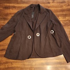 Brown Tailored Blazer with Lapel Collar