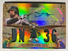 2013 Topps Triple Threads DEREK NORRIS 2 Color Patch Auto Gold 3/9 ATHLETICS