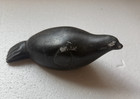 Vintage Inuit Seal Carving Soapstone - Canada Eskimo Art - Signed
