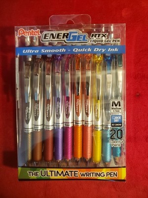 Pentel EnerGel RTX Liquid Gel Pen, Ultimate Writing Pen Medium 0.7mm 20ct