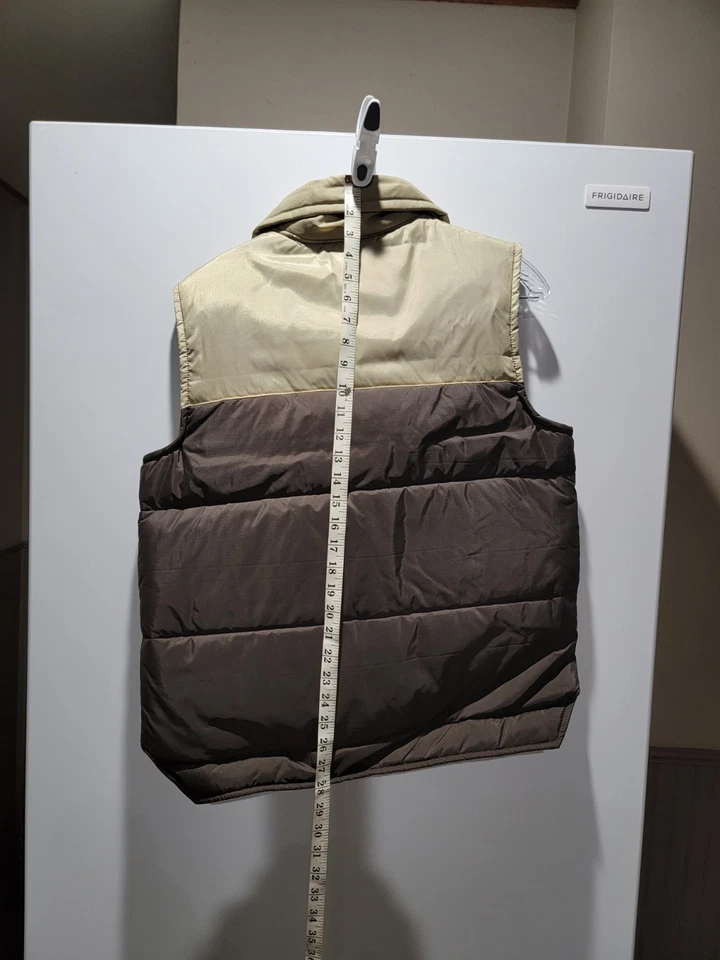 Vintage Wear Guard Puffer Vest Mens Medium M 2 Tone Brown Snap 1980s ? USA New - Image 3 of 4