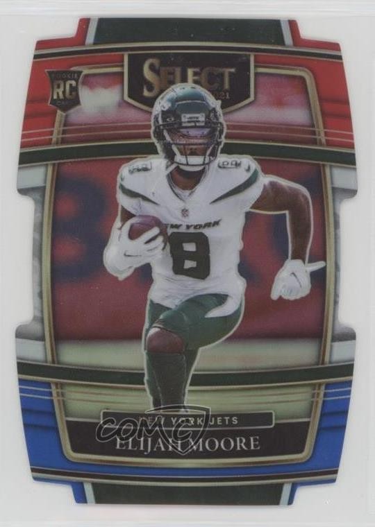 2021 Select Concourse Red & Blue Prizm Die-Cut Elijah Moore #56 Rookie RC 11cz
