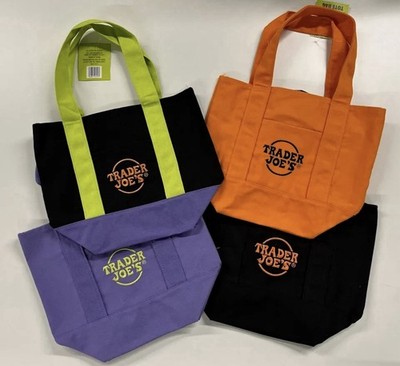 Trader Joes Mini Tote Bag Canvas Halloween Fall Limited Edition SET of 4 NWT