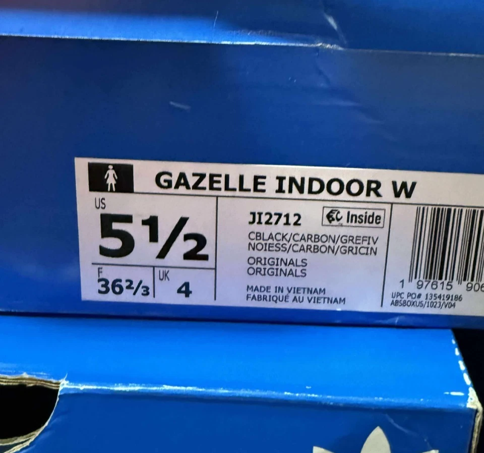 TAMANHO 5.5 FEMININO - ADIDAS Wmns Gazelle Indoor 'Black Carbon Velvet' JI2712 NOVO - Imagem 2 de 4