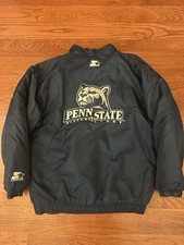 Penn State Button Up Puffer Starter Jacket Logo Men s Size Medium