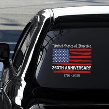 Patriotic 250th Anniversary Stickers, Jumbo 11.8" Vinyl Decals, USA Flag