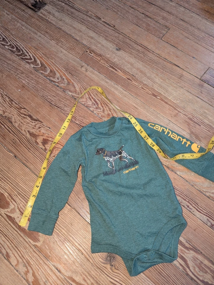 Боди с длинным рукавом Carhartt для мальчиков размер 18 месяцев кинза зеленая собака цельный - Изображение 4 из 4