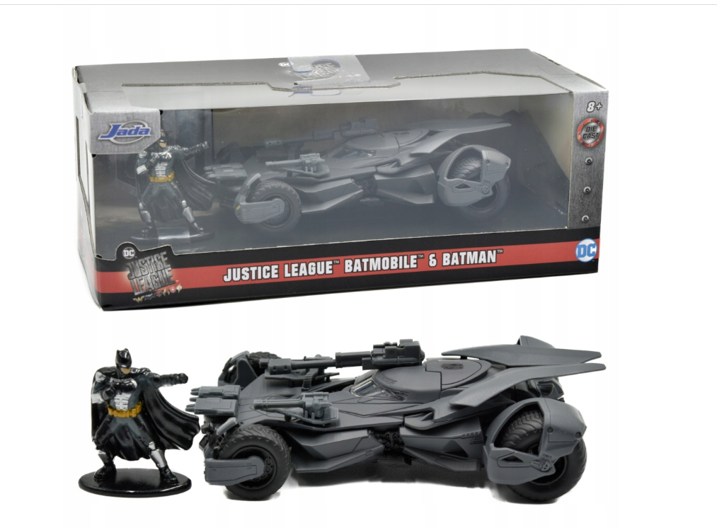 Justice League Batman & Batmobile Car Model Toy Diecast 1:32 Scale Jada Dickie