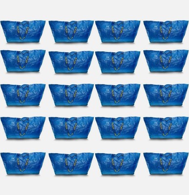 IKEA FRAKTA Aufbewahrungstasche blau robust stark groß Tasche 55x37x35 CM, 71L 20er Pack