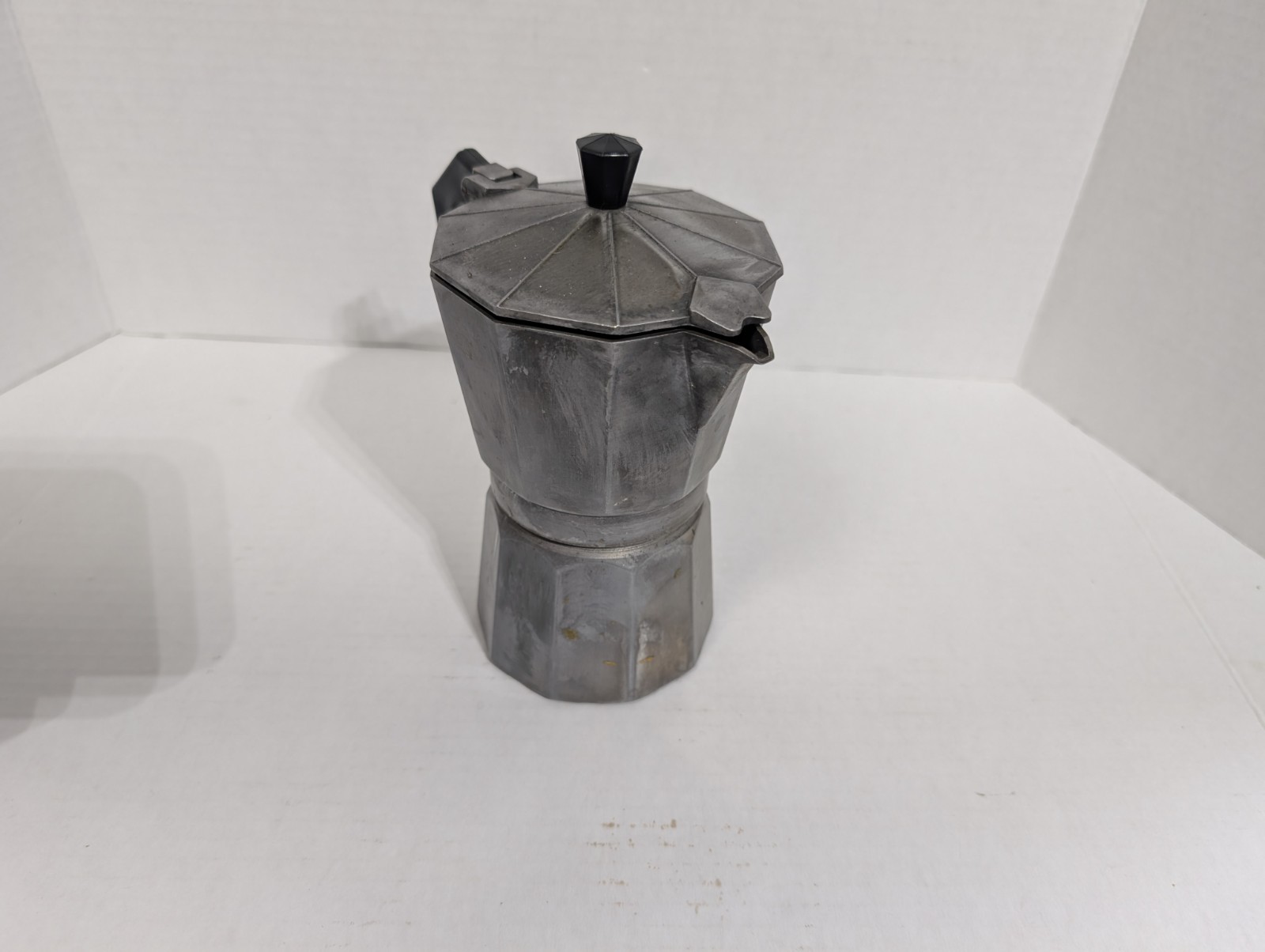 Stove Top 8" Tall Black Handle Metal Vintage
