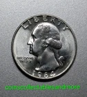 1964 Washington Quarter, 90% Silver, Uncirculated, Die Gouge