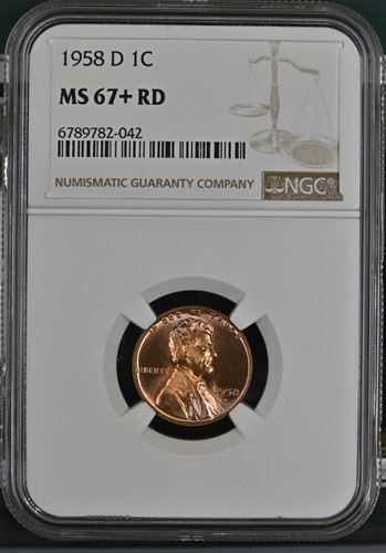 1958 D Lincoln Wheat Cent Penny NGC MS-67+ PLUS RD - 第 1/2 張圖片