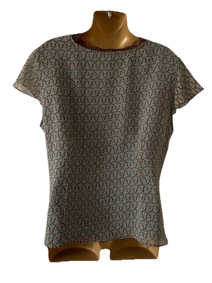 Блузка Emma James с кружевной отделкой 16 90-е Y2K богемное коттеджкор вестерн развевающийся рукав - Изображение 4 из 4