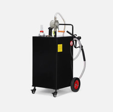 30 Gallon Gas Caddy Fuel Diesel Oil Transfer Tank, 4 Wheels Portable, Pump
