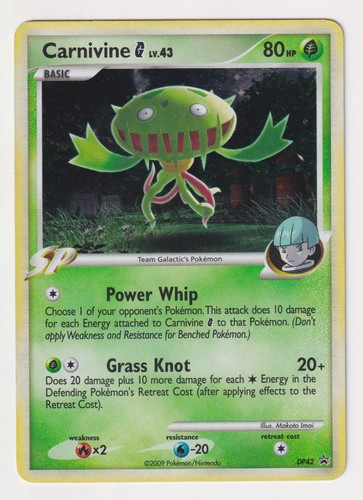 Pokémon TCG Carnivine DP Black Star Promotional DP42 Holo MP