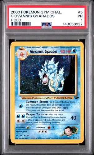 2000 POKEMON GYM CHALLENGE HOLO #5 GIOVANNI'S GYARADOS PSA 1