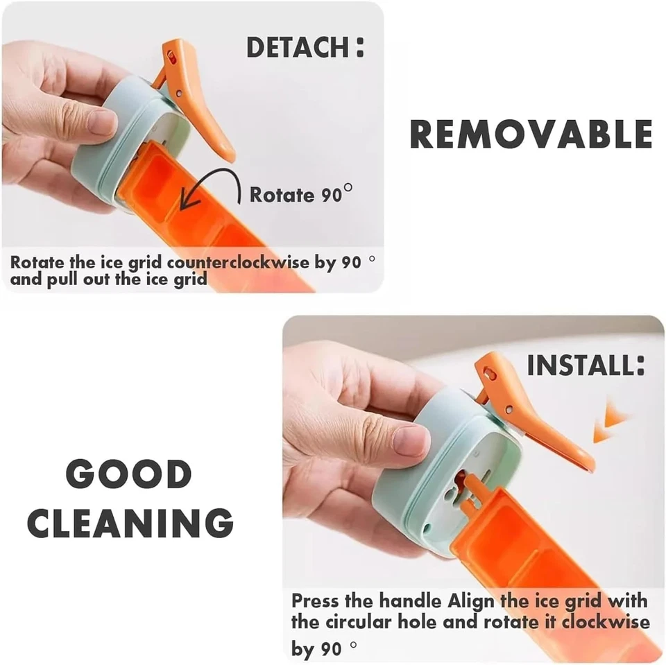 Nuevo molde para cubitos de hielo con una mano, una mano prensa de deshielo molde para bandeja de hielo, 1 mano 1 Foto 4 de 4