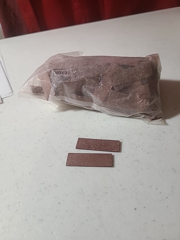Red Rectangle Slate Tiles For Miniature Dollhouses