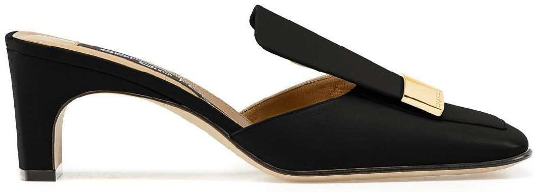 Sergio Rossi Women's squared toe heels mules sandals black