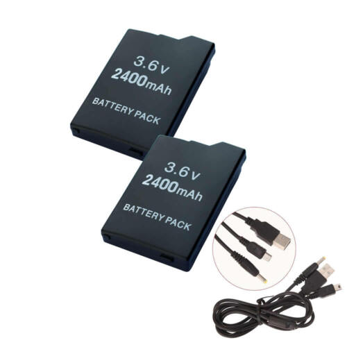 2x PSP-S110 Battery for Sony PSP-2000 PSP-3000 Lite Slim +Data Charge 2in1 Cable - 第 1/9 張圖片