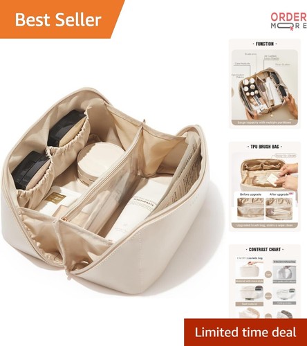 Travel Makeup Bag Waterproof Large Capacity Organizer with Divider for Women