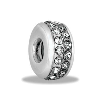 DaVinci Beads Clear 2 Row Crystal Stopper Bead DB107-6-CLEAR