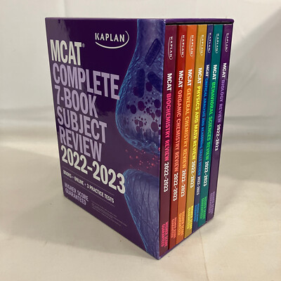 MCAT Complete Set of 7 Book Subject Review 2022 2023 Practice Tests Kaplan TPB