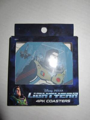 Disney Pixar Buzz Lightyear 4Pk Cork Coasters NIB