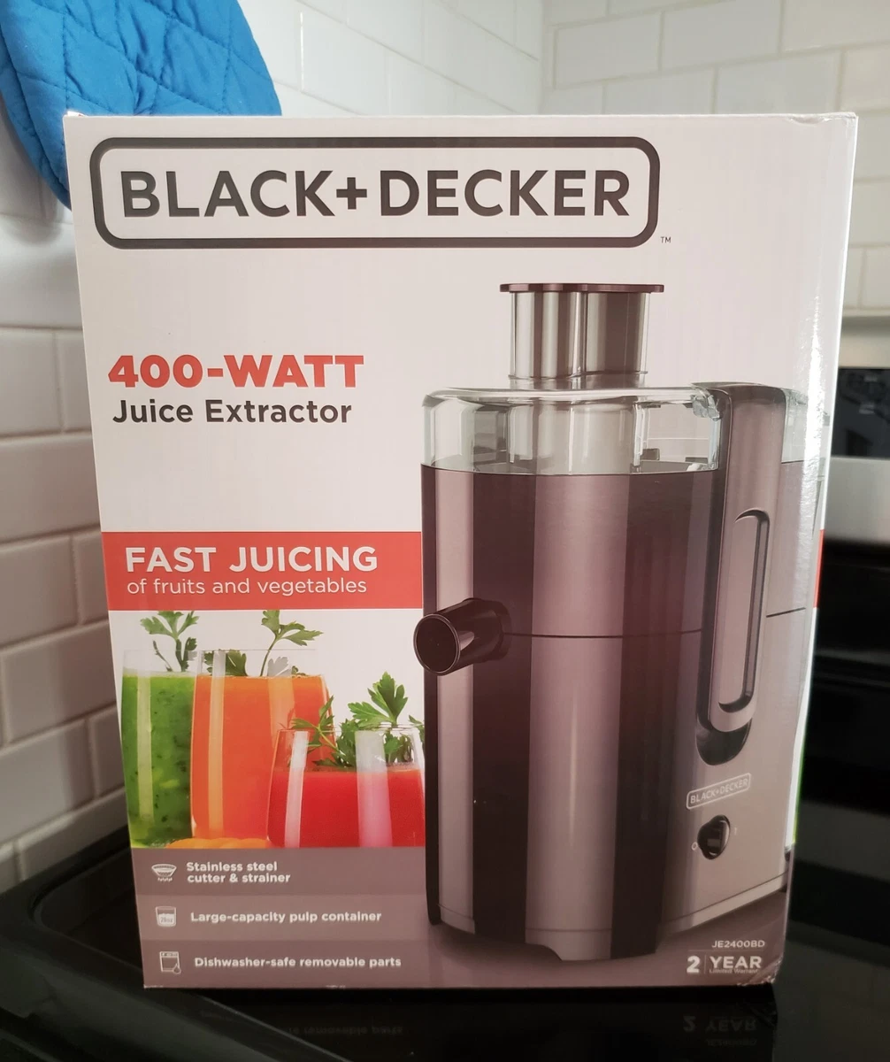 Black & Decker 400 Watt Fruit & Vegetable Extractor Juicer Brand New  JE2400BD