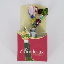 Bordeaux Wine Bottle Stopper LSArts Art Glass Ornament Artisan Hand Crafted New