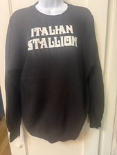 Vintage Sweatshirt: ITALIAN STALLION - Black - Size: XL - Made in USA