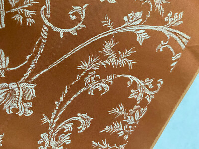 VINTAGE SCARF, MADE IN FRANCE, BRONZE-COLOR SATIN, JACQUARD WEAVE